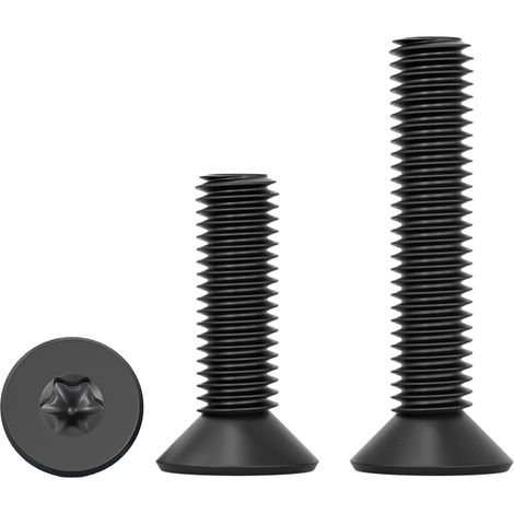 20 Pièces M6x12mm Vis Torx à Tête Fraisée avec Six Pans Creux en Acier Inoxydable A2 V2A, Filetage Complet Vis Cylindriques Hexagonales à Tête Plate (1/5)