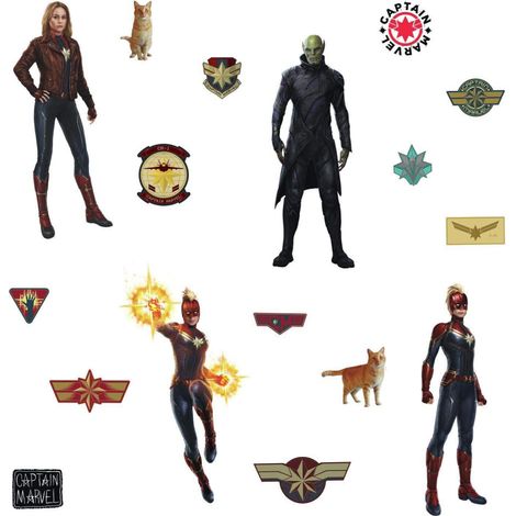 17 Stickers Captain Marvel Avengers Disney (1/4)