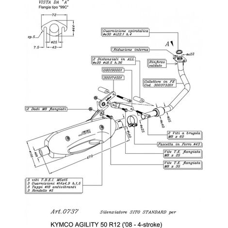 Pot d échappement SITO pour Scooter Baotian 50 Rebel Avant 2020