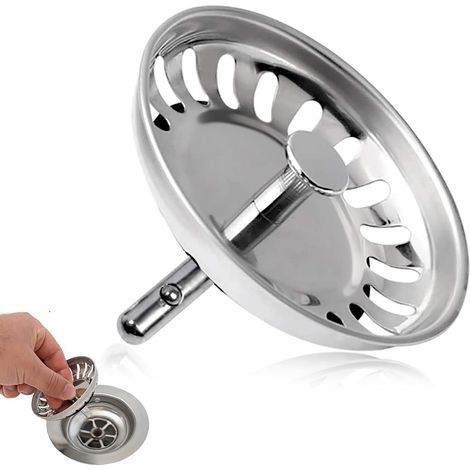 Filtre Évier Cuisine, Bouchon d Evier, Filtre à Évier en Acier Inoxydable, Bouchon Evier INOX, Compatible avec La Plupart des Éviers(Diamètre: 78mm) (1/5)