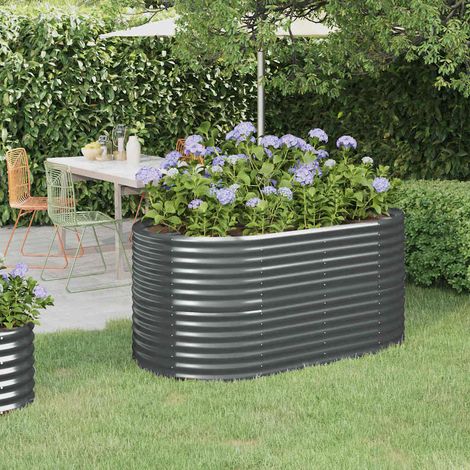 vidaXL Jardinera arriate acero galvanizado antracita 152x80x68 cm (1/5)