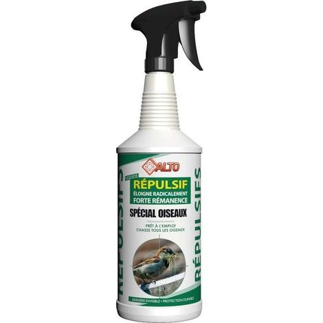 Répulsif liquide spécial oiseaux 1L – Éloigne pigeons et oiseaux – Application facile par pulvérisation – Pour surfaces extérieures – Cibles Alto (1/2)