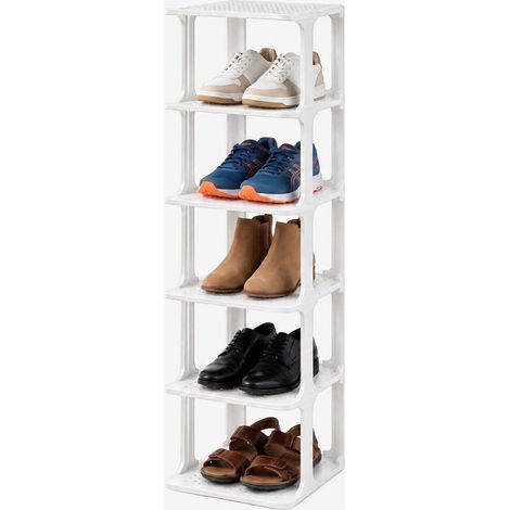 White Shoe Organizer, Pack of 6 - Slim, Space-Saving Design (1/5)