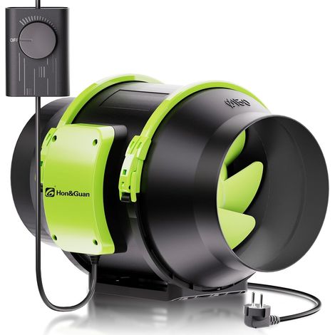 Extracteur d'Air 150mm Silencieux avec Régulateur de Vitesse, Ventilateur d'extraction avec Prise Europlug IP44 Classe de Protection pour Machines à Graver au Laser (1/5)