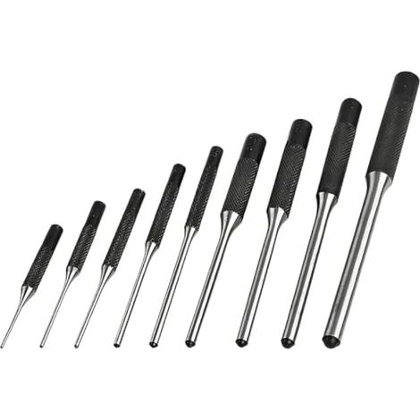Jeu de 9 Chasses-Goupilles 1.5-8mm, Poinçons à Goupille Cylindrique, avec Sac de Transport, Outil de Poinçon à Rouleau pour Réparation Automobile, Montre, Bijouterie et Artisanat (1/5)