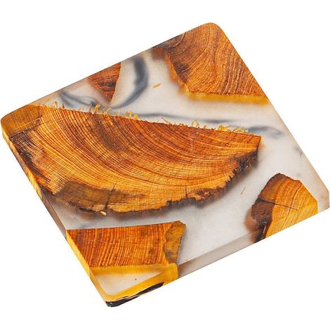 Dessous de verre style japonais, bonne isolation thermique, porte-tasse en résine de bois naturel avec joint créatif pour la cérémonie du thé (1/5)