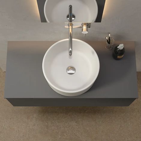 Lavabo da Appoggio Tondo 41x41x15,5 cm Bianco Opaco (1/5)