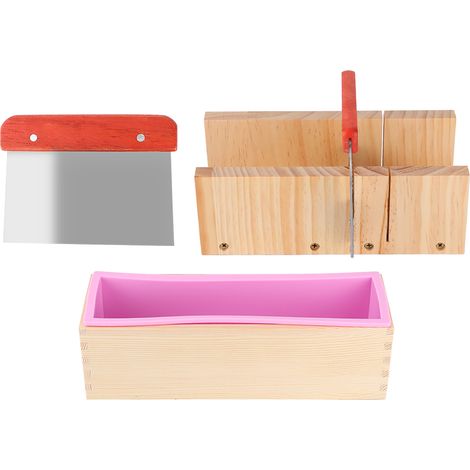 Moule à savon DIY 1200 ml, moule à savon réutilisable avec gradué (silicone rose) (1/5)