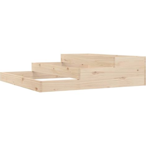 Macetero bancal elevado plantas flores terraza jardín 107 x 107 x 27 cm madera maciza de pino marrón 020037293