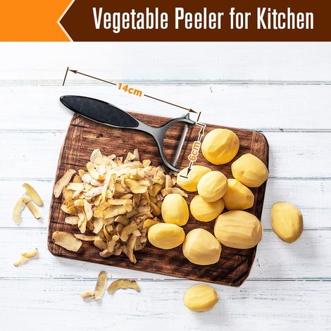 Sparschäler Set Edelstahl Kartoffelschäler Schwarz (1/5)