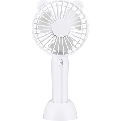 Mini ventilateur portable en forme de bois de cerf, 3 vitesses, embouts rafraîchissants pour bureau ou extérieur - Ours blanc (pile non incluse) (1/4)