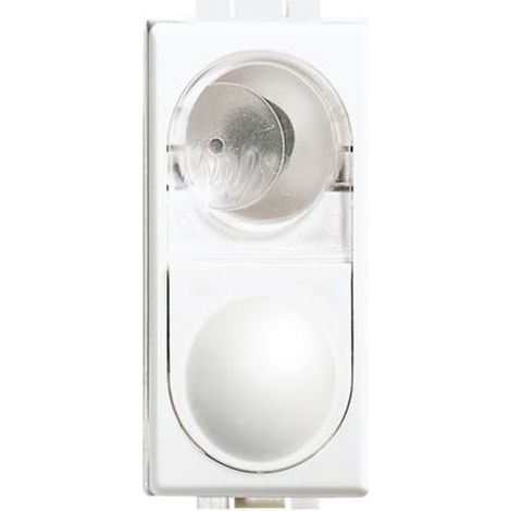 BTICINO LUNA - PORTALAMPADA SPIA CON DIFFUSORE ROSSO - ILLUMINABILE CON LED - COLORE BIANCO