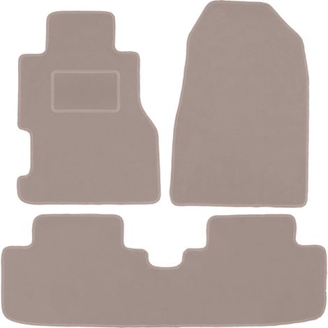 Alfombrillas de terciopelo para coche: Honda Civic VII hatchback de 3 puertas, coupé (2001-2005) beige