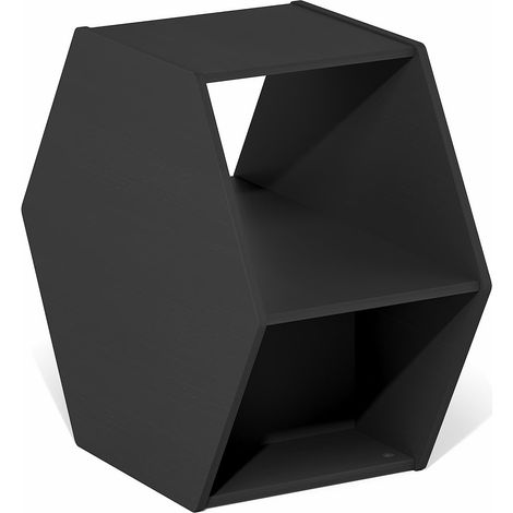 Table Basse, Table Basse hexagonale Moderne avec étagère Ouverte, Table d'appoint Verticale ou Horizontale, pour Salon, Chambre, Bureau, Style américain (1/5)