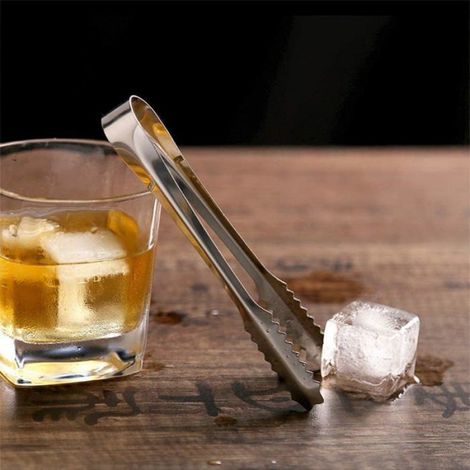 Pince A Glacons - Acier Inoxydable - 15 Cm - Design U Ergonomique - Pour Buffet Bar Cuisine - 10 Pieces (1/5)