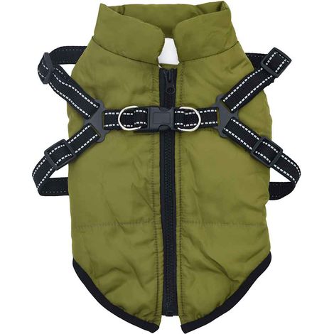 Manteau pour chiens avec harnais imperméable réfléchissant L36 (1/5)