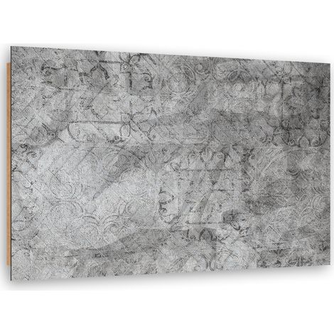 Quadro deco panel, Pattern grigio su un muro di cemento - 90x60 (1/5)