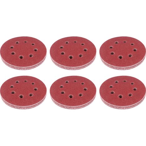 Ortviai Disques abrasifs ronds 125 mm (5 pouces) à 8 trous, 60 pièces, 6 granulométries, velcro, oxyde d'aluminium (1/5)