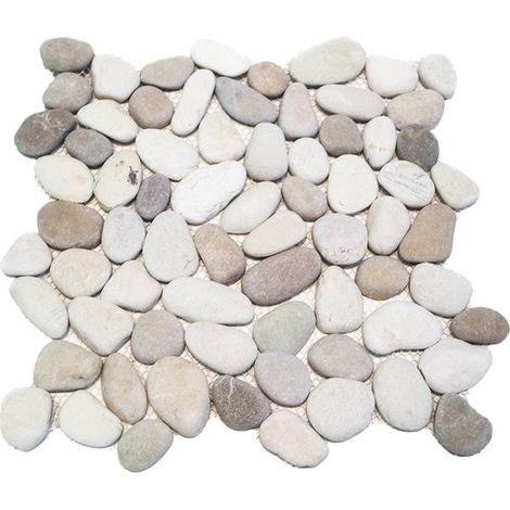 Mosaïque pour sol en galets 30x30cm – Anti-dérapant R10 – Pierre pour espaces humides – Prix à l'unité – Barwolf