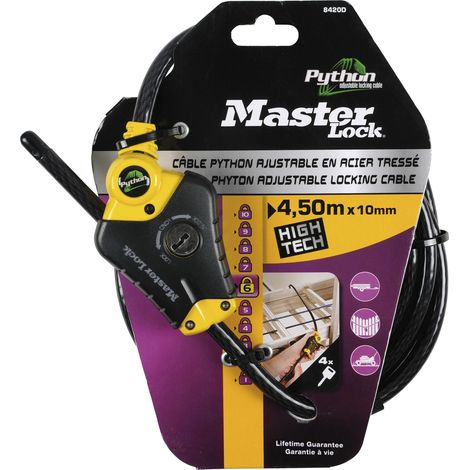 MASTER LOCK Seilschloss Python verstellbar 4500 mm SB