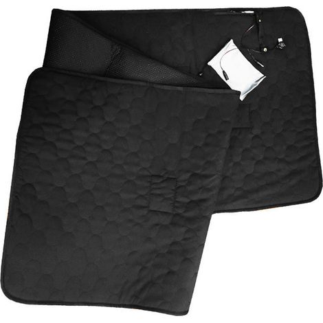 Matelas de couchage chauffant portable, matelas de couchage de camping, tapis chauffant alimenté par USB avec trois réglages de vitesse et contrôle de la température, 200 × 62 cm (noir)