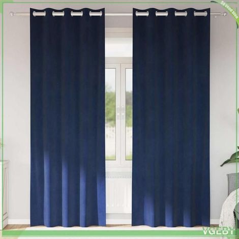 Rideaux occultants - FAFEISY - 4107196 - Velours - Bleu foncé - 140 x 245 cm (2 pcs) (1/5)