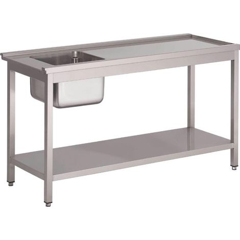 Table de prélavage gauche pour lave-vaisselle à capot GL896 - 1200 x 590 x 850 mm - Gastro M