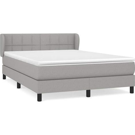 Maison Exclusive - Boxspringbett mit Matratze Hellgrau 140x190 cm (1/5)