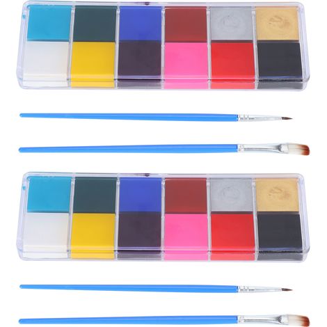 Kit de peinture corporelle 2 lots 12 couleurs maquillage Halloween fête déguisement peinture à l’huile pigment (1/5)