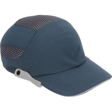 Casquette de sécurité avec visière réglable et aérée pour chantier et activités sportives, bords gris et bleu (1/5)