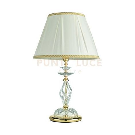 LUME GRANDE 1306 1 LUCE TRASPARENTE E ORO ATTACCO E27 H.39+26CM