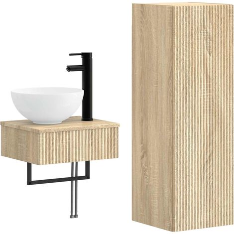Bathroom Furniture Set 2 pcs Sonoma Oak 33 x 34.5 x 100 cm vidaXL (1/5)