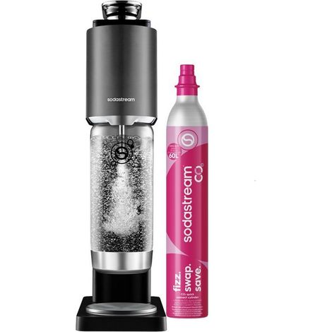 Sprudelmaschine - SODASTREAM - Fresh Plus - CO₂-Anzeige - Flasche 1 L - schwarz