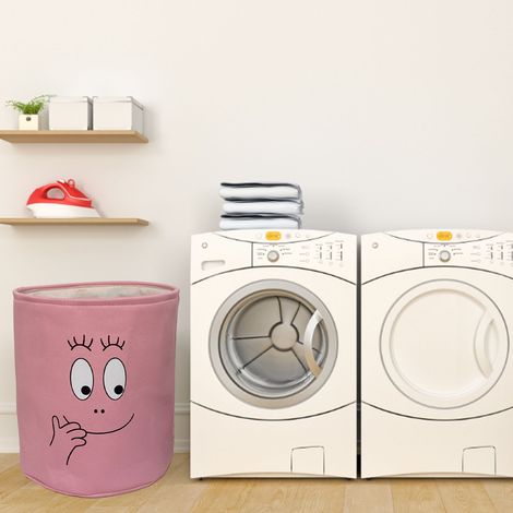 Panier de rangement à motifs de dessins animés, panier de rangement pour jouets d'enfants, boîte de rangement en tissu pour vêtements de bébé, panier à linge sale, boîte de rangement lavable, rose, tr (1/5)