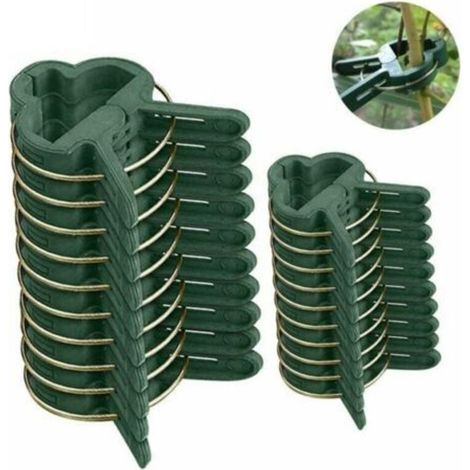 Set mit 20 Kletterpflanzenclips, 2 Größen, Stützclips für Ranken, Tomaten, Gemüse (10 große Clips, 10 kleine Clips) - Crezuo
