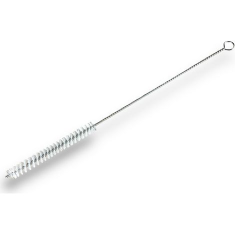 Goupillon NYLON multifonction  Ø 12 mm  Longueur 300 mm  Garnissage 100 mm  Ramonage brossage curetage nettoyage  Conduits tubes tuyaux  Manche acier torsadé  Kibros 13012300N