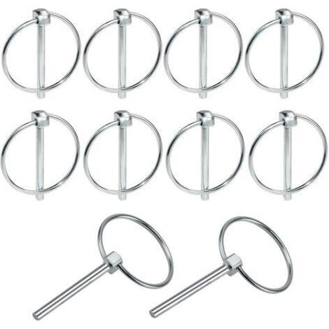 Goupille Clip 10 PCS Goupilles clips agricoles 4,5mm Remorque Broches Assortiment Kit pour Voiture Fermeture Remorque Tracteur Tondeuse Ferme (1/5)