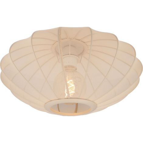 Plafonnier ovale tissu beige Corina Lucide E27 40W (1/5)