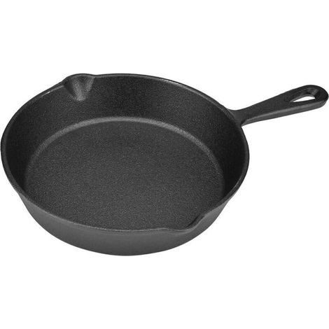 poêle en fonte, Moule de Fonte, Poêle à Frire en Fonte Grise 16cm / 20cm Vintage antiadhésive Plat à Pizza et à pâtisserie en Fonte pré-assaisonnée(20cm) (1/5)