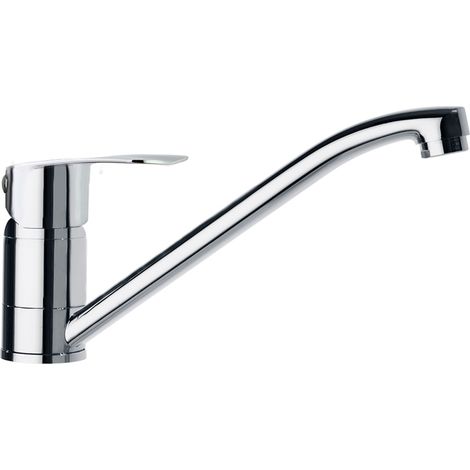 Grifo de Fregadero de Cocina Monomando con Caño Bajo Cromado con Sistema C3 de Ahorro de Agua y Apertura en Frío Serie New Fly (1/3)