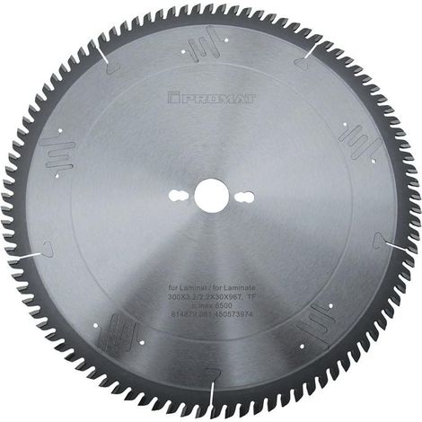 Lame p. scie circulaire de précision D. ext. 250 mm nbre. de dents 80 pos. perçage 30 mm l. de coupe 3,2 mm carbure PROMAT