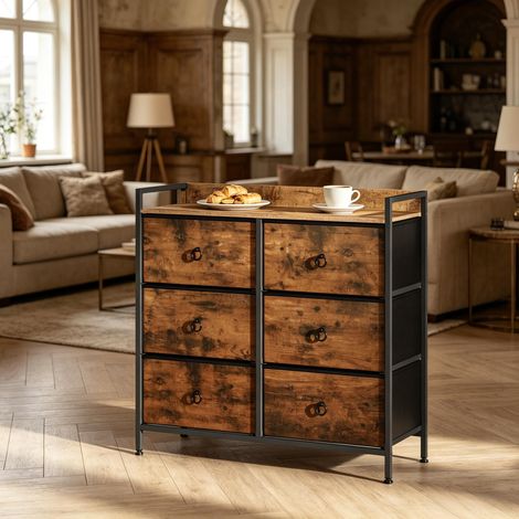 Meuble d'entrée robuste en bois MDF, rangement pratique avec tiroirs et étagères, buffet salon ou entrée – design moderne et fonctionnel (1/4)