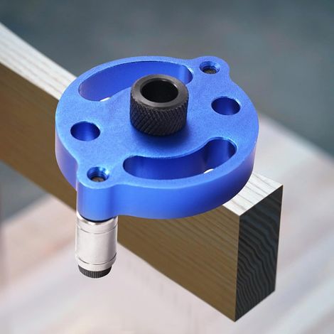 Self-Centering Drill Guide Set, 2/3/4/5/6/8/10mm Drill Bushings Pocket Hole Jig Kit, Dowel Drill Guide with 7 Drill Bushings, for Punching Holes in Board (Blue) (1/5)