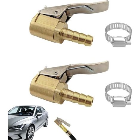 mm Tyre Inflating Tips, Universal Pneumatic Chuck Set with Compressor Tip for Cars, Vans and Trucks, Chrome Brass Design, Easy Use