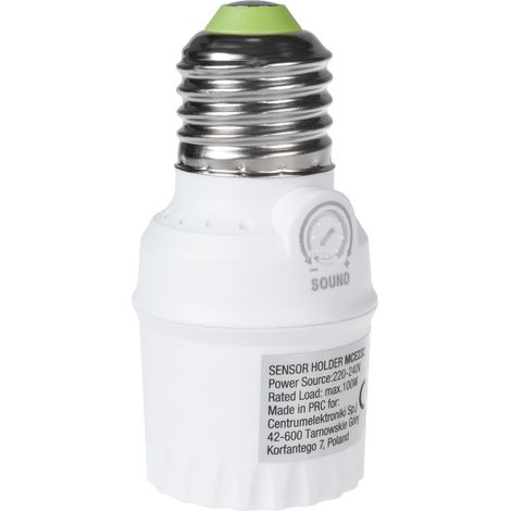 Douille d'ampoule avec capteur sonore Maclean, E27 avec capteur sonore, max 100W, Portée 30dB - 90dB, MCE232 (1/5)