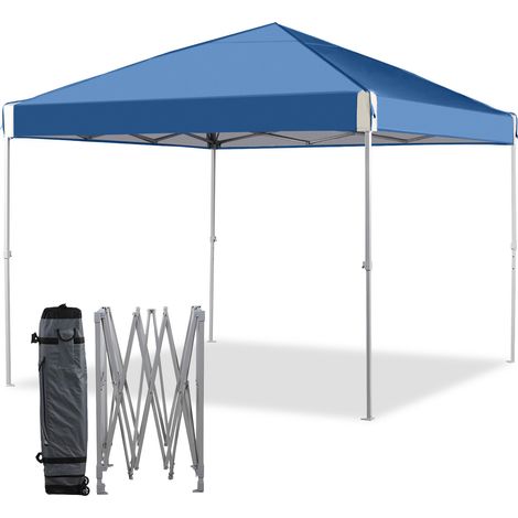 Aoodor 3x3 m Pop Up Canopy Tent, Water-Resistant 210D Oxford Fabric Portable-dark blue