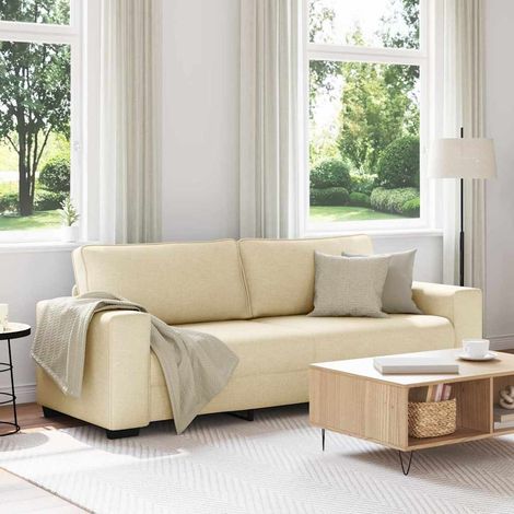 3-Sitzer-Sofa Creme 220x77x82 cm Stoff