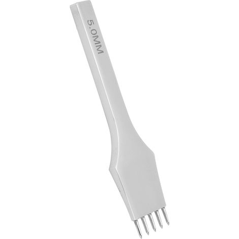 Ciseau à queue d'aronde pour cuir, emporte-pièce à rangée de trous, acier, outil de couture, de laçage et de perforation, 5 mm, 5 dents (1/5)