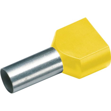 Cimco 187736 Zwillings-Aderendhülse 1 mm² Teilisoliert Gelb 100 St.