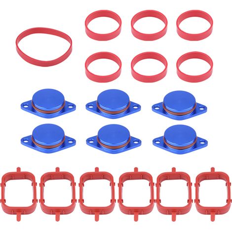 Kit de réparation de volets de turbulence d'admission diesel 633 mm avec joints de collecteur pour BMW (bleu)